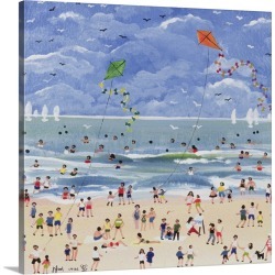 Large Solid-Faced Canvas Print Wall Art Print 20 x 20 entitled A Cornish Beach