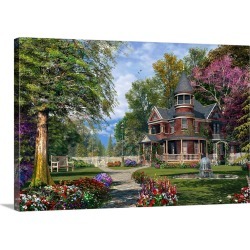 Large Solid-Faced Canvas Print Wall Art Print 30 x 20 entitled Late Summer Garden