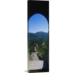Large Solid-Faced Canvas Print Wall Art Print 16 x 48 entitled High angle view of the Great Wall of China, Beijing, China
