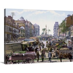 Large Gallery-Wrapped Canvas Wall Art Print 30 x 23 entitled Jacques Cartier Square Montreal