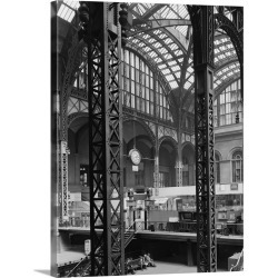 Large Gallery-Wrapped Canvas Wall Art Print 23 x 30 entitled Interior view of Penn Station in New York City, 1962