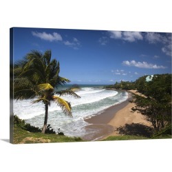 Large Solid-Faced Canvas Print Wall Art Print 30 x 20 entitled Puerto Rico, West Coast, Rincon, Domes Beach