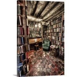 Large Solid-Faced Canvas Print Wall Art Print 20 x 30 entitled Vintage book store in Paris, France
