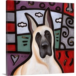 Large Gallery-Wrapped Canvas Wall Art Print 16 x 16 entitled Great Dane Pop Art