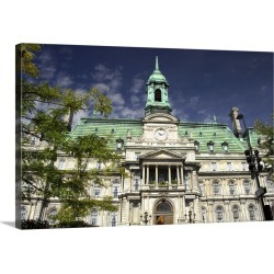 Large Gallery-Wrapped Canvas Wall Art Print 30 x 20 entitled Canada, Quebec, Montreal. Heart of Old Montreal, Jacques Cart...