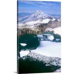 Large Gallery-Wrapped Canvas Wall Art Print 20 x 30 entitled Alaska, Katmai National Park Mount Griggs towering behind the...