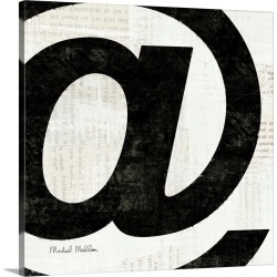 Large Solid-Faced Canvas Print Wall Art Print 20 x 20 entitled Punctuated Black Square V