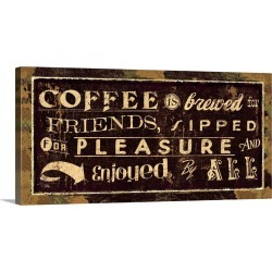 Large Gallery-Wrapped Canvas Wall Art Print 24 x 12 entitled Coffee Quotes IV