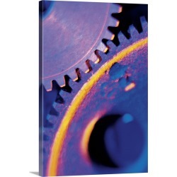 Large Solid-Faced Canvas Print Wall Art Print 20 x 30 entitled Close up of gears