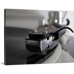 Large Solid-Faced Canvas Print Wall Art Print 40 x 30 entitled Close up of record player.