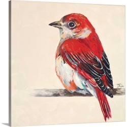 Large Solid-Faced Canvas Print Wall Art Print 20 x 20 entitled Baby Red Bird II