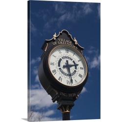 Large Solid-Faced Canvas Print Wall Art Print 20 x 30 entitled Close up of a town clock, Greenport, Suffolk County, Long I...