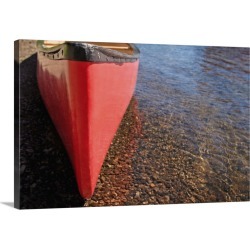 Large Solid-Faced Canvas Print Wall Art Print 30 x 20 entitled A canoe waits