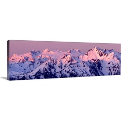 Large Solid-Faced Canvas Print Wall Art Print 48 x 16 entitled Alpenglow on Mt. Olympus