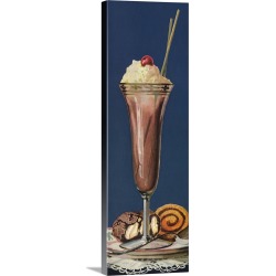 Large Solid-Faced Canvas Print Wall Art Print 12 x 36 entitled Ice Cream Float