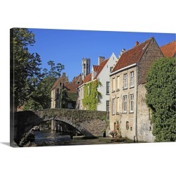 Large Gallery-Wrapped Canvas Wall Art Print 24 x 16 entitled A bridge in Bruges, Belgium