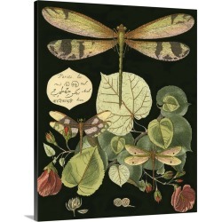 Large Solid-Faced Canvas Print Wall Art Print 24 x 30 entitled Whimsical Dragonfly on Black II