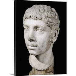Large Solid-Faced Canvas Print Wall Art Print 18 x 24 entitled Bust of Heliogabalus. 3rd c. Roman art. Late Empire