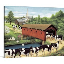 Large Gallery-Wrapped Canvas Wall Art Print 20 x 16 entitled Cows in West Arlington