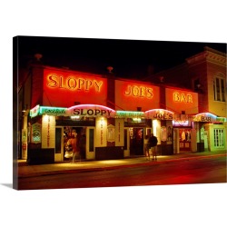 Large Gallery-Wrapped Canvas Wall Art Print 24 x 16 entitled Sloppy Joe's Bar, Duval Street, Key West, Florida