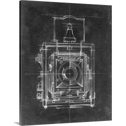 Large Gallery-Wrapped Canvas Wall Art Print 19 x 24 entitled Camera Blueprints I
