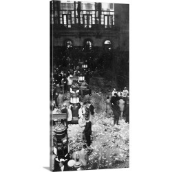 Large Gallery-Wrapped Canvas Wall Art Print 15 x 30 entitled The floor of the New York Stock Exchange in New York City, 1907