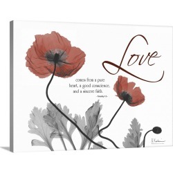 Large Solid-Faced Canvas Print Wall Art Print 40 x 30 entitled Love Poppies x-ray photography