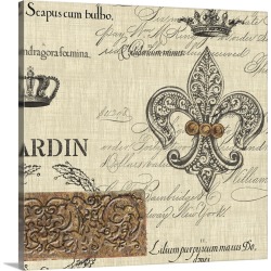 Large Solid-Faced Canvas Print Wall Art Print 20 x 20 entitled Fleur de Lis II