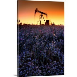 Large Gallery-Wrapped Canvas Wall Art Print 20 x 30 entitled Pumpjack In A Field, Alberta, Canada