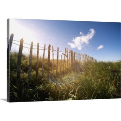 Large Gallery-Wrapped Canvas Wall Art Print 30 x 20 entitled Fence In A Field