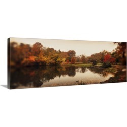 Large Gallery-Wrapped Canvas Wall Art Print 48 x 19 entitled Pond in a park Central Park Manhattan New York City New York ...