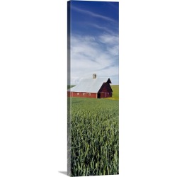 Large Solid-Faced Canvas Print Wall Art Print 16 x 48 entitled Barn and Wheat Field WA