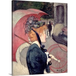 Large Solid-Faced Canvas Print Wall Art Print 24 x 30 entitled Woman with an Umbrella, or The Walk, 1891