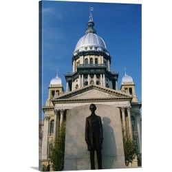 Large Gallery-Wrapped Canvas Wall Art Print 16 x 24 entitled Illinois State Capitol Building Springfield IL