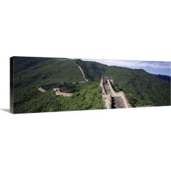 Large Solid-Faced Canvas Print Wall Art Print 48 x 16 entitled China, View of the Great Wall of China