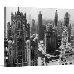 Large Gallery-Wrapped Canvas Wall Art Print 24 x 19 entitled Chicago Skyscrapers In The Early 20th Century
