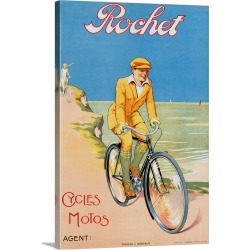 Large Solid-Faced Canvas Print Wall Art Print 20 x 30 entitled Rochet Cycles Motos Poster
