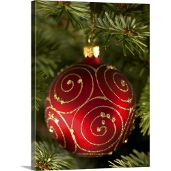 Large Solid-Faced Canvas Print Wall Art Print 30 x 40 entitled Christmas tree bauble