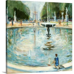 Large Solid-Faced Canvas Print Wall Art Print 20 x 20 entitled Parisian Afternoon II