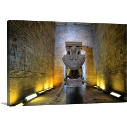 Large Solid-Faced Canvas Print Wall Art Print 30 x 20 entitled Interior of the sanctuary, Horus temple (3rd century BC), E...
