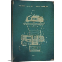 Large Gallery-Wrapped Canvas Wall Art Print 23 x 30 entitled Camera Patent Blue