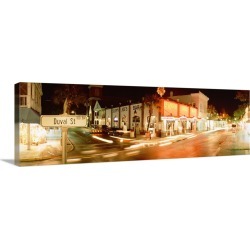 Large Gallery-Wrapped Canvas Wall Art Print 30 x 10 entitled Florida, Key West, Duval Street, Sloppy Joe's Bar