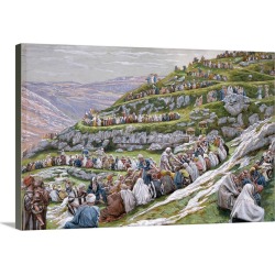 Large Solid-Faced Canvas Print Wall Art Print 30 x 20 entitled The Miracle of the Loaves and Fishes, illustration for The ...