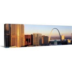 Large Solid-Faced Canvas Print Wall Art Print 48 x 16 entitled St. Louis skyline
