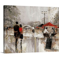 Large Gallery-Wrapped Canvas Wall Art Print 20 x 16 entitled Riverwalk Charm