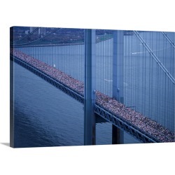 Large Gallery-Wrapped Canvas Wall Art Print 30 x 20 entitled Aerial view of runners in the 1994 New York City Marathon