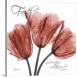 Large Solid-Faced Canvas Print Wall Art Print 20 x 20 entitled Tulips Faith x-ray photography
