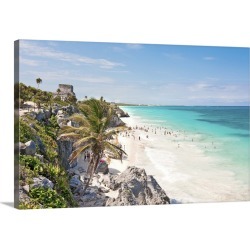 Large Solid-Faced Canvas Print Wall Art Print 30 x 20 entitled Tulum beach
