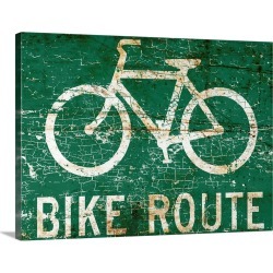 Large Gallery-Wrapped Canvas Wall Art Print 24 x 18 entitled Bike Route Sign