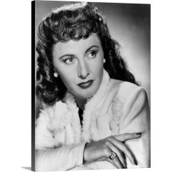 Large Gallery-Wrapped Canvas Wall Art Print 18 x 24 entitled Barbara Stanwyck in Christmas in Connecticut - Vintage Public...